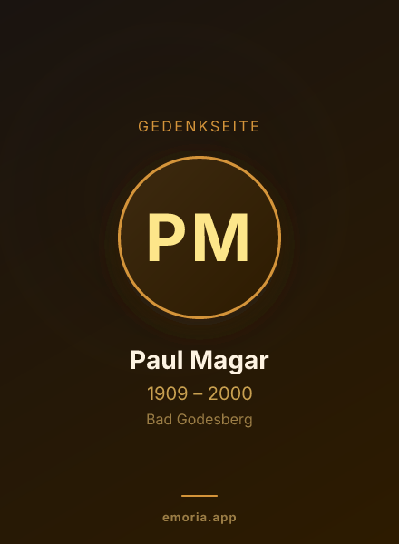 Gedenkportrait von Paul Magar