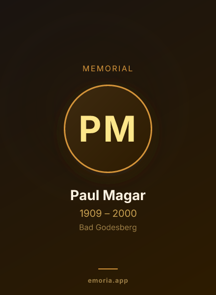 Memorial portrait of Paul Magar