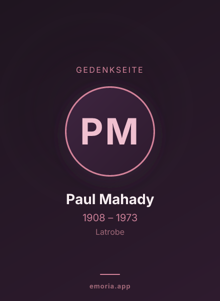 Gedenkportrait von Paul Mahady