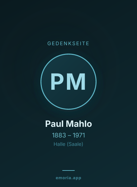 Gedenkportrait von Paul Mahlo