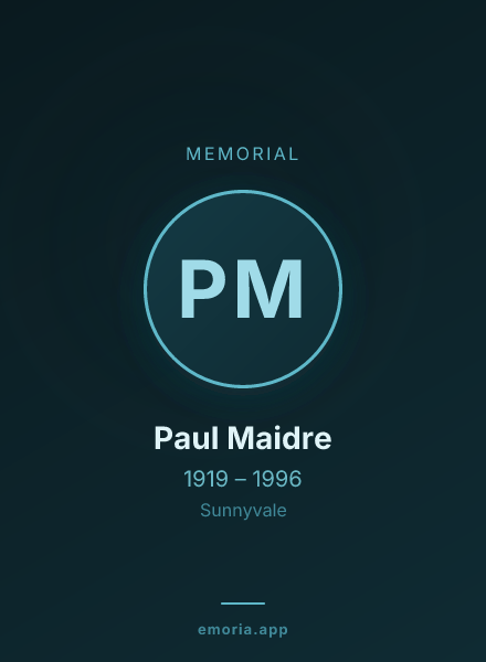Memorial portrait of Paul Maidre