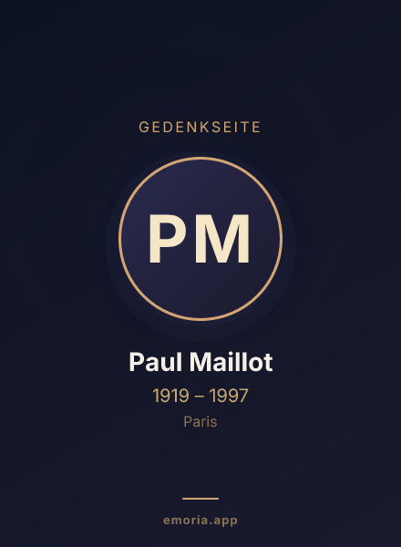 Gedenkportrait von Paul Maillot