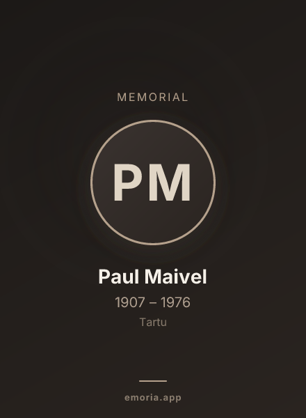 Memorial portrait of Paul Maivel