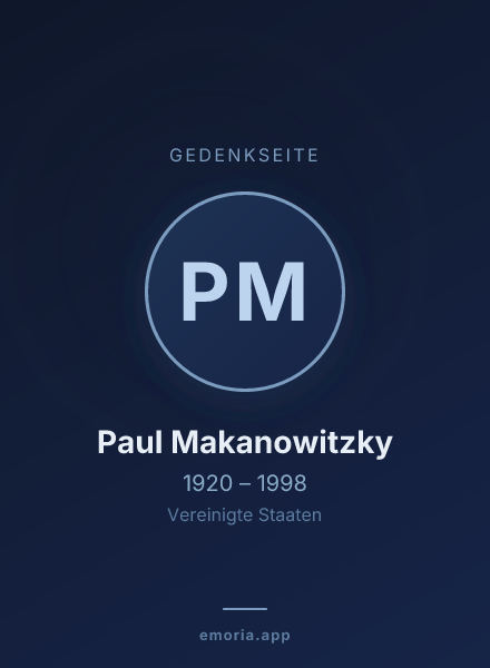 Gedenkportrait von Paul Makanowitzky