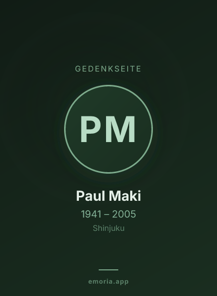 Gedenkportrait von Paul Maki