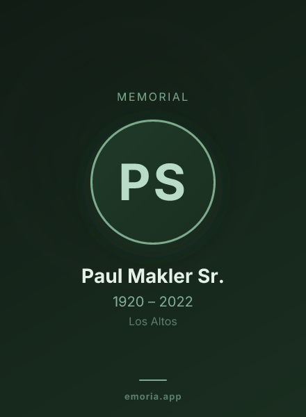 Memorial portrait of Paul Makler Sr.