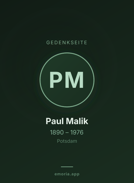 Gedenkportrait von Paul Malik