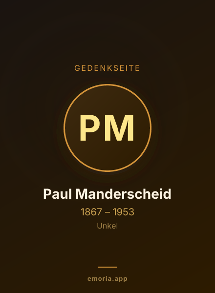 Gedenkportrait von Paul Manderscheid