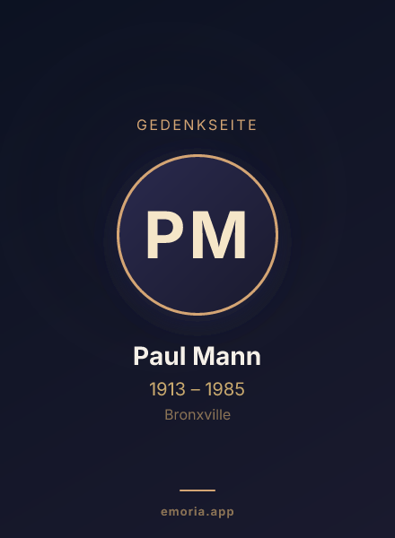Gedenkportrait von Paul Mann