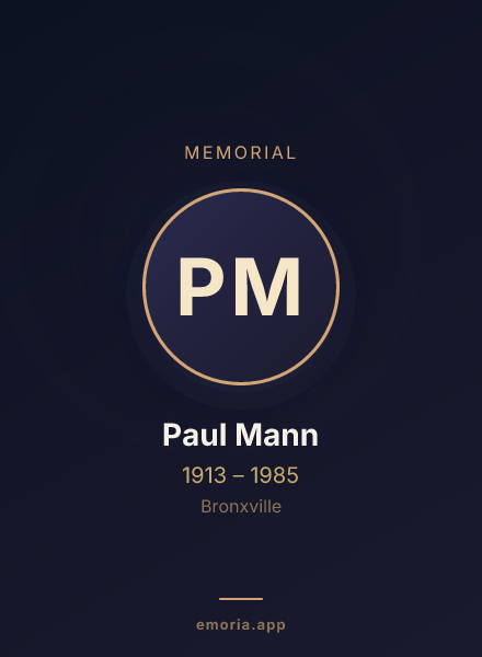 Memorial portrait of Paul Mann