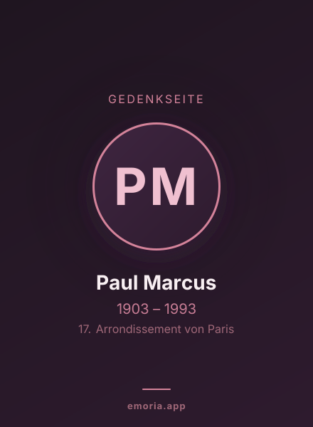 Gedenkportrait von Paul Marcus