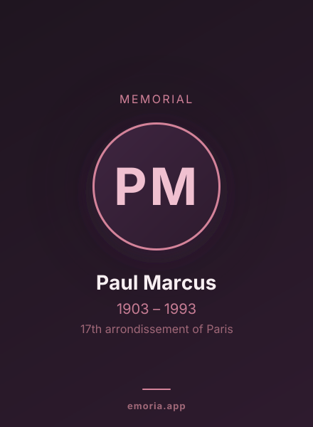 Memorial portrait of Paul Marcus