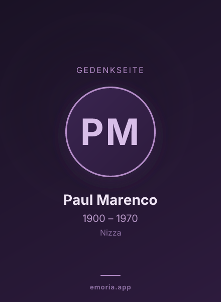 Gedenkportrait von Paul Marenco