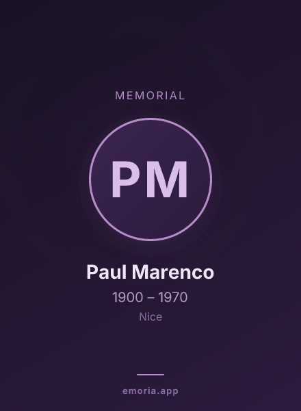 Memorial portrait of Paul Marenco