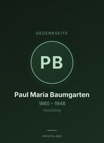 Gedenkportrait von Paul Maria Baumgarten