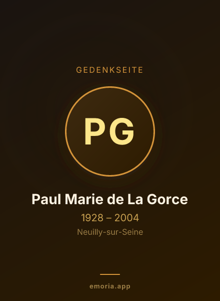 Gedenkportrait von Paul Marie de La Gorce