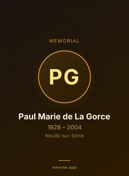 Memorial portrait of Paul Marie de La Gorce