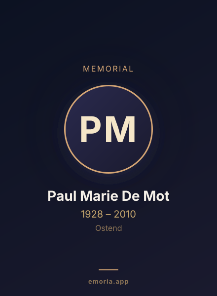 Memorial portrait of Paul Marie De Mot