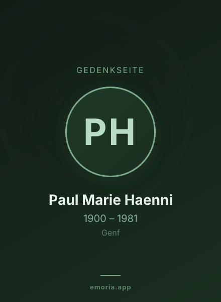 Gedenkportrait von Paul Marie Haenni