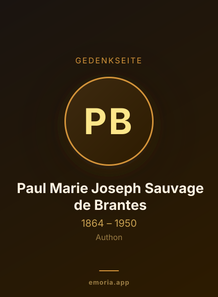 Gedenkportrait von Paul Marie Joseph Sauvage de Brantes