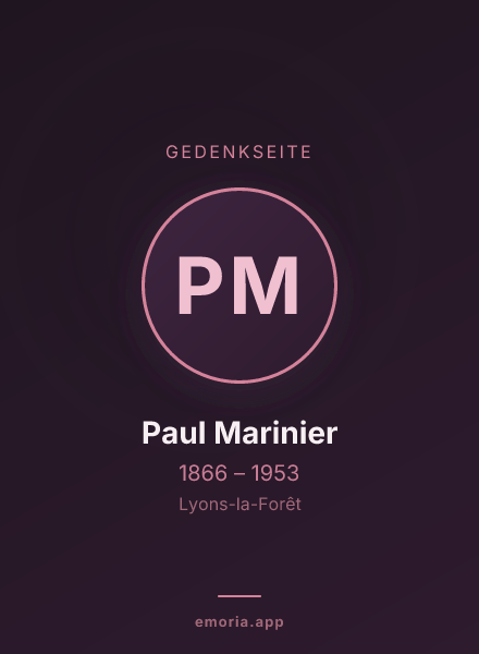 Gedenkportrait von Paul Marinier