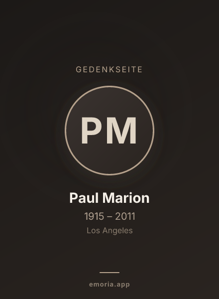 Gedenkportrait von Paul Marion
