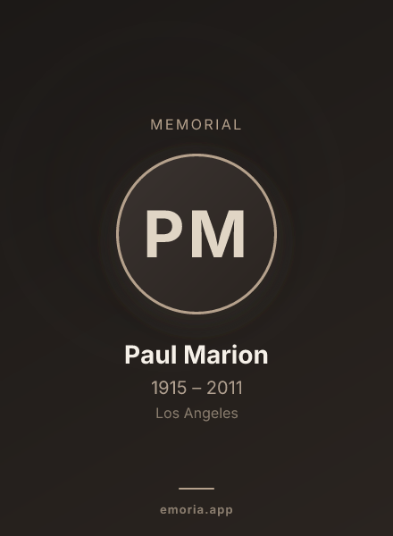 Memorial portrait of Paul Marion