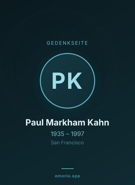 Gedenkportrait von Paul Markham Kahn