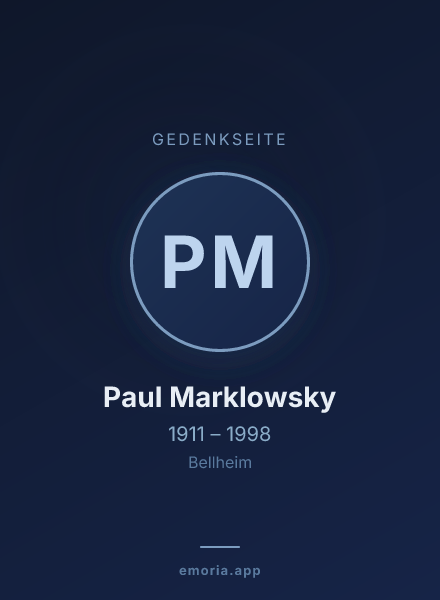 Gedenkportrait von Paul Marklowsky