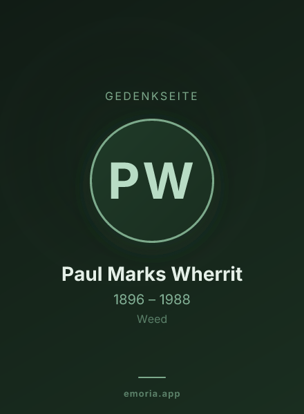 Gedenkportrait von Paul Marks Wherrit