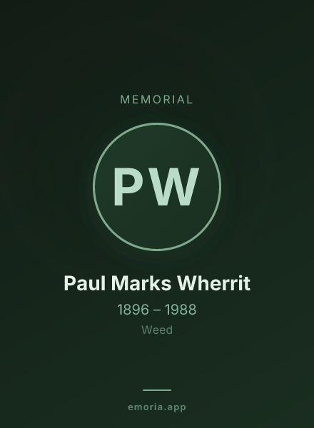 Memorial portrait of Paul Marks Wherrit