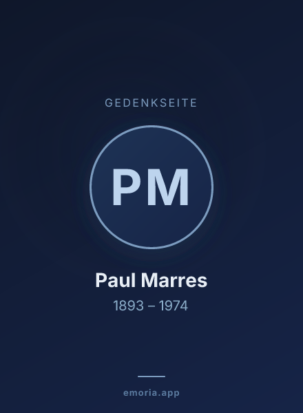 Gedenkportrait von Paul Marres