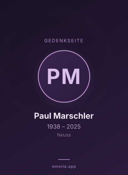 Gedenkportrait von Paul Marschler