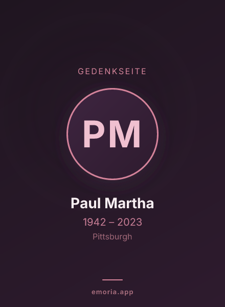 Gedenkportrait von Paul Martha
