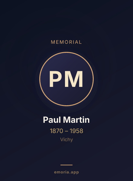 Memorial portrait of Paul Martin
