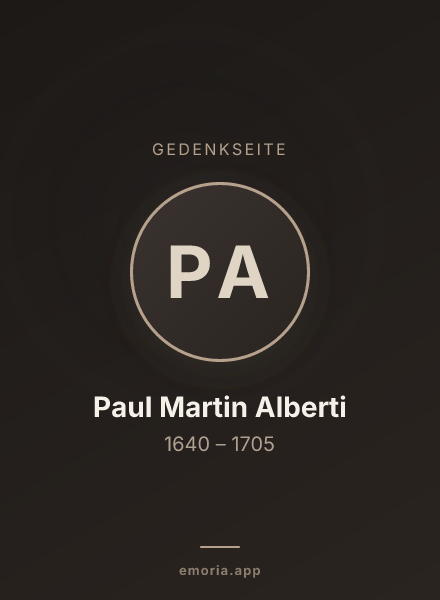 Gedenkportrait von Paul Martin Alberti