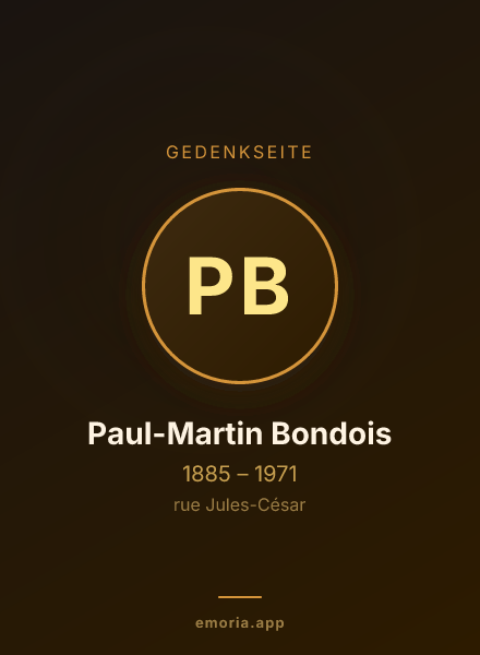 Gedenkportrait von Paul-Martin Bondois