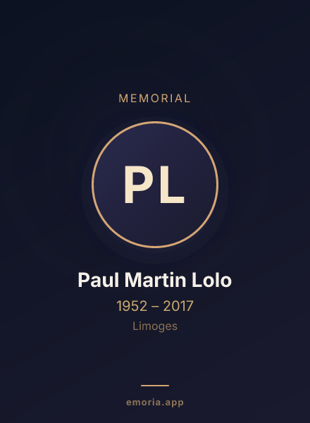 Memorial portrait of Paul Martin Lolo