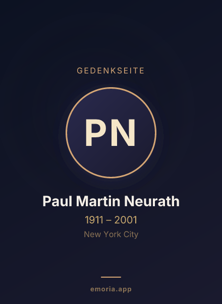 Gedenkportrait von Paul Martin Neurath