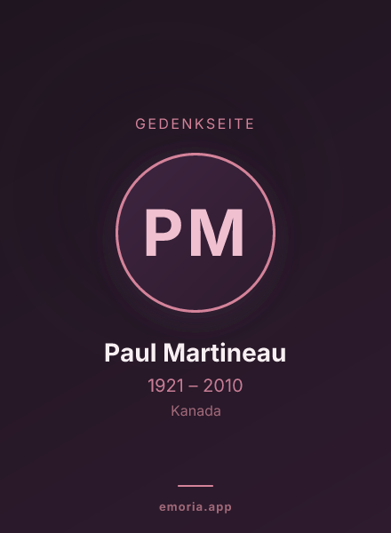Gedenkportrait von Paul Martineau