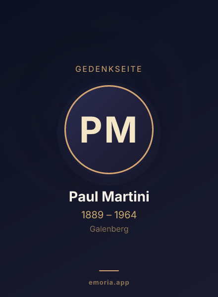 Gedenkportrait von Paul Martini