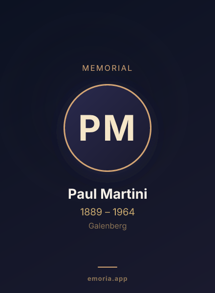 Memorial portrait of Paul Martini