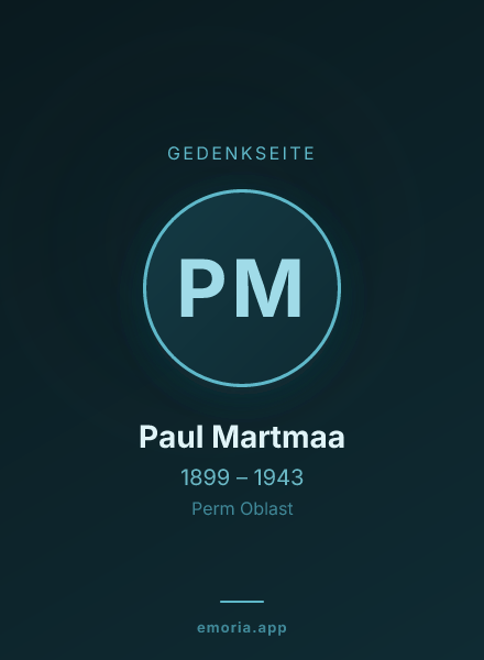 Gedenkportrait von Paul Martmaa