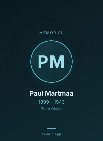 Memorial portrait of Paul Martmaa