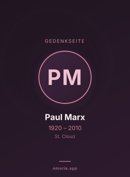 Gedenkportrait von Paul Marx