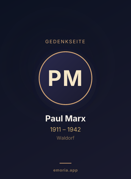 Gedenkportrait von Paul Marx