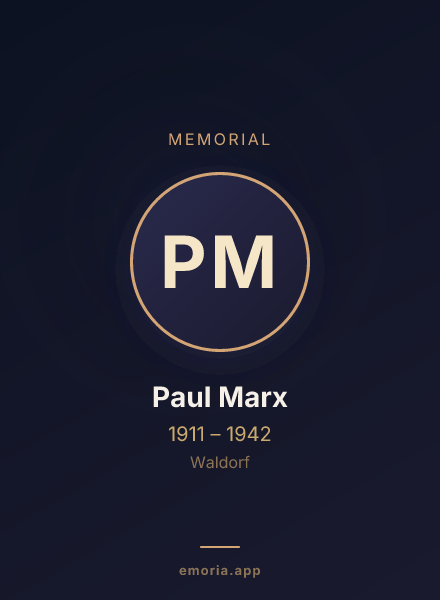 Memorial portrait of Paul Marx