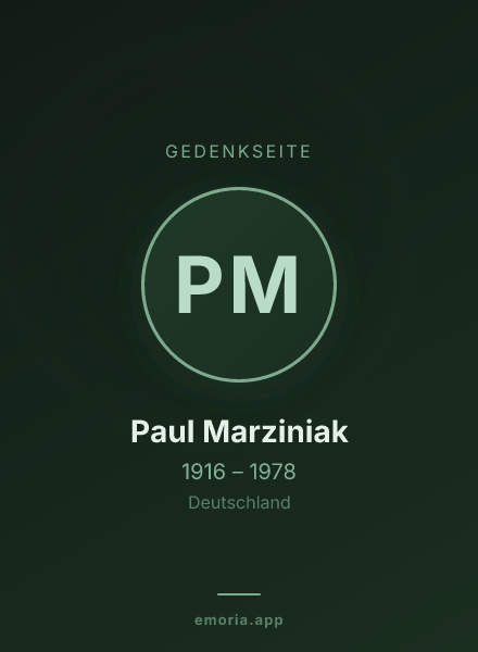 Gedenkportrait von Paul Marziniak