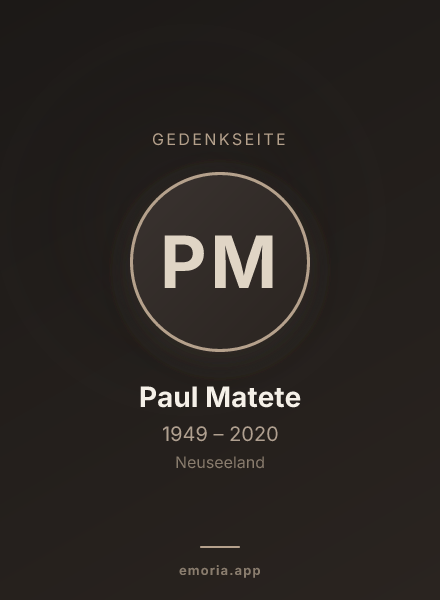 Gedenkportrait von Paul Matete