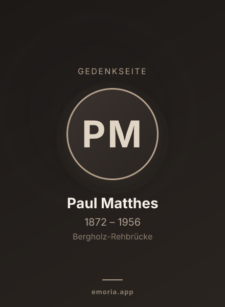 Gedenkportrait von Paul Matthes